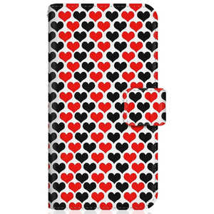 CASEMARKET SHARP AQUOS SH-M01 スリム手帳型ケース 赤黒 ハート パターン スリム ダイアリー SH-M01-BCM2S2228-78 CASEMARKET SHARP AQUOS SH-M01 スリム手帳型ケース 赤黒 ハート パターン スリム ダイアリー SH-M01-BCM2S2228-78