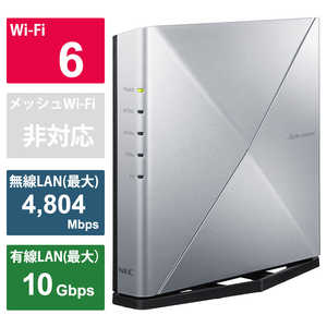 NEC 無線LANルーター(Wi-Fiルーター) Wi-Fi 6(ax)/ac/n/a/g/b 目安：～4LDK/3階建 PA-WX6000HP