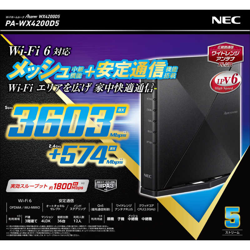 NEC NEC 無線ルータ Aterm PA-WX4200D5 PA-WX4200D5