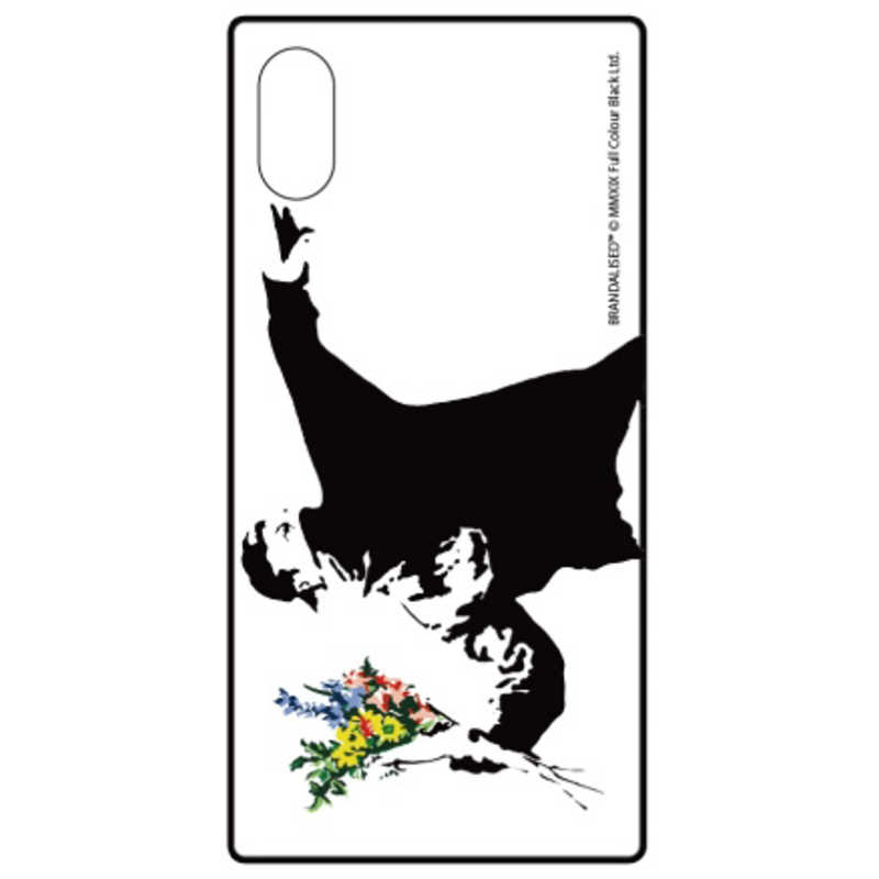 グルマンディーズ バンクシ Iphonexs X対応スクエアガラスケｰス フラワｰb Ksy 02b