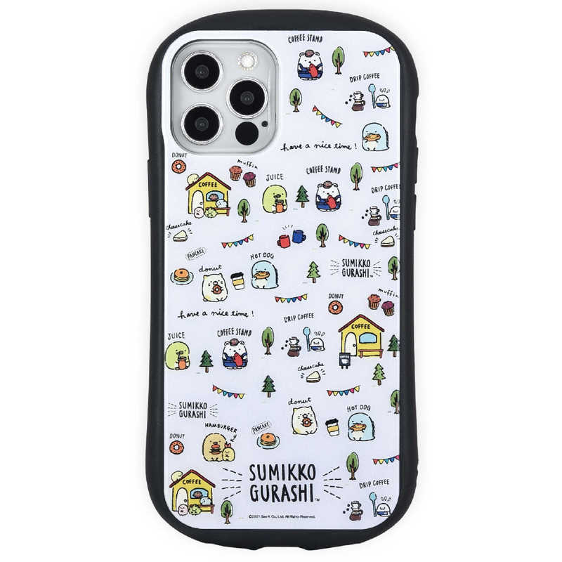 グルマンディーズ すみっコぐらし Iphone 12 12 Pro対応ハイブリッドガラスケｰス 総柄 Smk