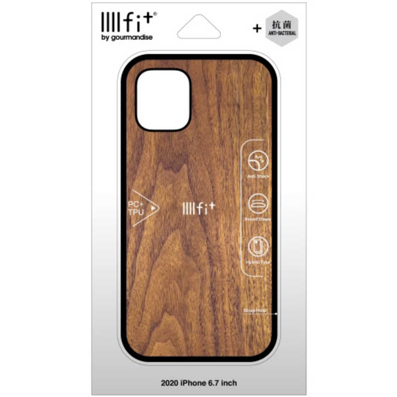 グルマンディーズ グルマンディーズ IIII fit Premium Series iPhone 12 Pro Max 6.7インチ対応ケース ウォールナット IFT-71WN IFT-71WN