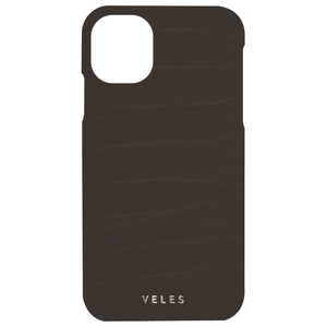 グルマンディーズ VELES iPhone 12 mini 5.4インチ対応PUレザーシェルケース(クロコダイル) ブラック VLS-61BK