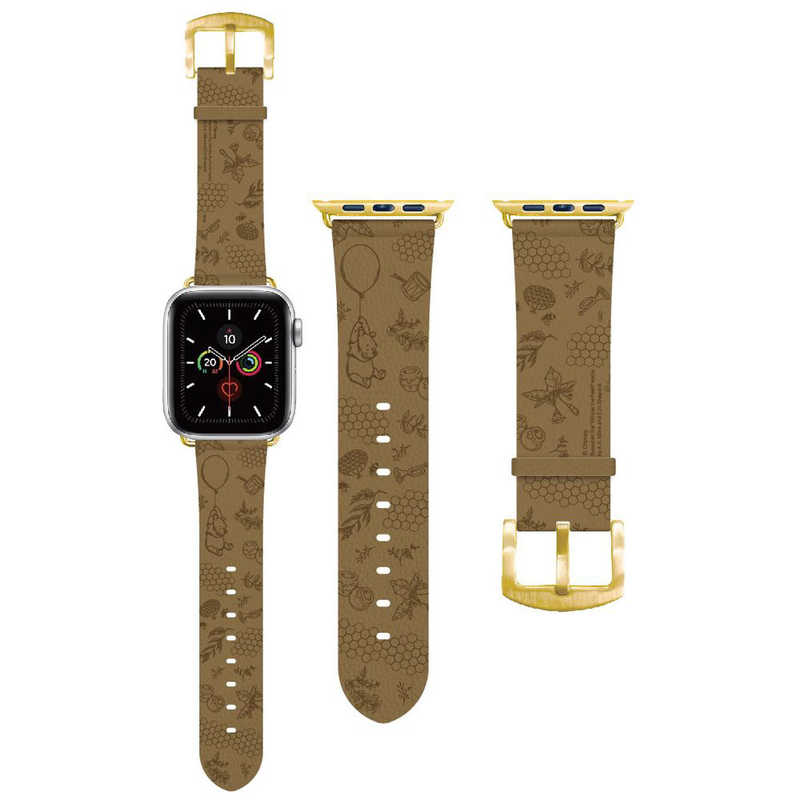 グルマンディーズ Apple Watch 41 40 38mm 対応 レザーバンド ディズニーキャラクター くまのプーさん Dn990po Mamun Om