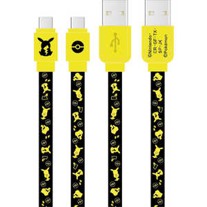 グルマンディーズ ポケットモンスター USB Type-C対応 同期&充電ケーブル ピカチュウ POKE824A グルマンディーズ ポケットモンスター USB Type-C対応 同期&充電ケーブル ピカチュウ POKE824A