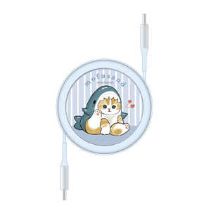 グルマンディーズ PD60W USB2.0 リール式TypeCケーブル サメにゃん MOFU52A グルマンディーズ PD60W USB2.0 リール式TypeCケーブル サメにゃん MOFU52A