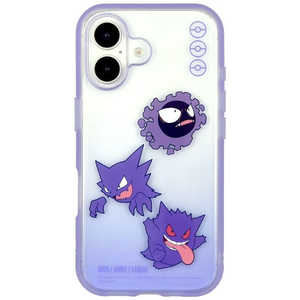 グルマンディーズ iPhone 16(6.1インチ)IIIIfitClearケース ポケモン ゴース＆ゴースト＆ゲンガー POKE-933B