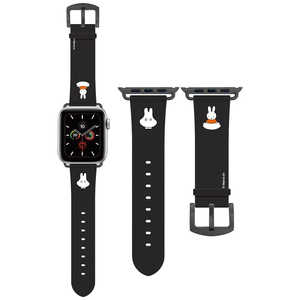 グルマンディーズ Apple Watch 41/40/38mm 対応 レザーバンド ミッフィー おばけごっこ MF306BK