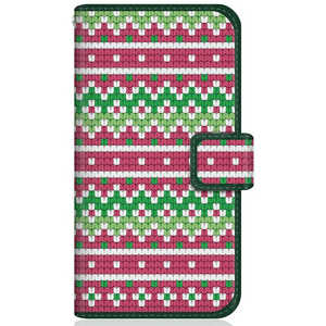 CASEMARKET Samsung Galaxy A20 スリム手帳型ケース December pattern 北欧 ウインター ニット SCV46-BCM2S2032-78