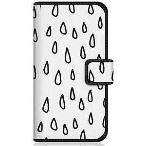 CASEMARKET Samsung Galaxy A20 スリム手帳型ケース Det regnar Design 北欧デザイン ダイアリー 雨音の模様 SCV46-BCM2S2036-78