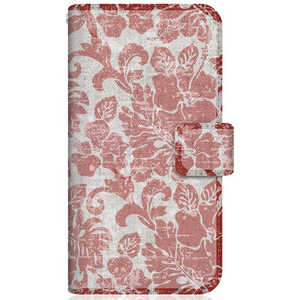 CASEMARKET Samsung Galaxy A20 スリム手帳型ケース トロピカル タヒチ柄 モンステラ & ハイビスカス リバティ レッド SCV46-BCM2S2138-78