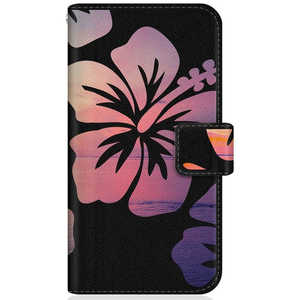 CASEMARKET Samsung Galaxy A20 スリム手帳型ケース タヒチ ハイビスカス サンセット グラフィックス ピンク SCV46-BCM2S2301-78