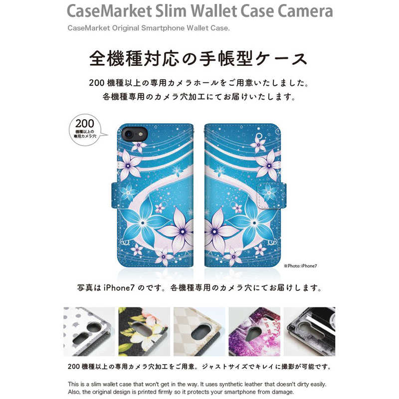 CASEMARKET CASEMARKET Samsung Galaxy A20 スリム手帳型ケース 夏華の乱舞 和柄 ボタニカル 蒼花と水流を望む夜 SCV46-BCM2S2479-78 SCV46-BCM2S2479-78