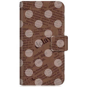 CASEMARKET Samsung Galaxy A20 スリム手帳型ケース Newspaper Dot ビンテージ ブラウン クラシック SCV46-BCM2S2551-78
