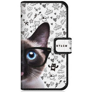 CASEMARKET Samsung Galaxy A20 NYAGO スリム手帳型ケース ノート キュート メガネ フェイス キャット シャム SCV46-BNG2S2247-78 CASEMARKET Samsung Galaxy A20 NYAGO スリム手帳型ケース ノート キュート メガネ フェイス キャット シャム SCV46-BNG2S2247-78