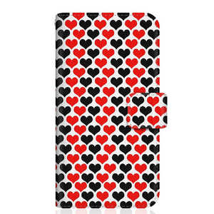 CASEMARKET Google Pixel 4 XL スリム手帳型ケース 赤黒 ハート パターン スリム ダイアリー G020P-BCM2S2228-78 CASEMARKET Google Pixel 4 XL スリム手帳型ケース 赤黒 ハート パターン スリム ダイアリー G020P-BCM2S2228-78