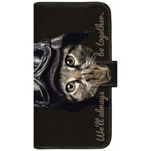 CASEMARKET Samsung Galaxy Note10+ NYAGO 厚手手帳型ケース パイロット ソラちゃん 肉球をペロペロするにゃー｡ かわいい猫フェイス ブラック SC-01M-BNG2A7076-88