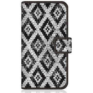 CASEMARKET Samsung Galaxy A7 スリム手帳型ケース アラスカ モダン モノトーン インディアン Black & White GalaxyA7-BCM2S2114-78