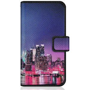 CASEMARKET OPPO Reno3 A スリム手帳型ケース フォト デザイン ナイト ニューヨーク パープル クラシック CPH2013-BCM2S2039-78