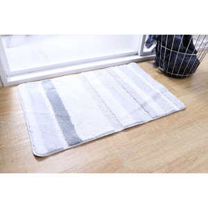 イケヒコ ふわっとストライプマット GY35×50 [35×50]