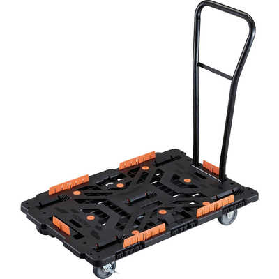 トラスコTRUSCO ビートル 平台車・収納式柵付 BT900KJ5-E100 206-3306 トラスコ中山(TRUSCO) 連結式樹脂製平台車 ビートル 900X600 自在5輪 柵付