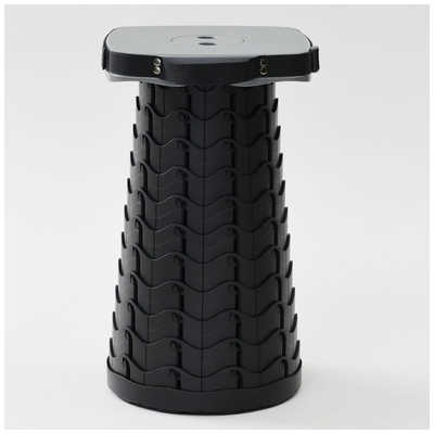 山善 YAMAZEN アコーディオンスツール 折りたたみ椅子 黒 3個セット PW