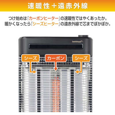 ヤマゼン 障害物センサー搭載 ツインヒートPLUS(カーボン1本＋シーズ2