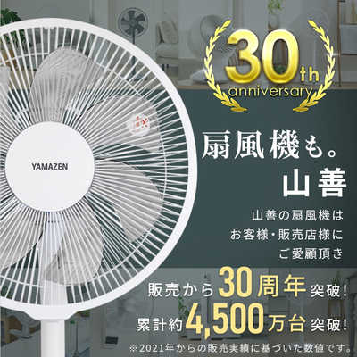 山善 YHX-FGD303 ヤマゼン 30cm DCモーター搭載ハイリビング扇風機 コンパクト