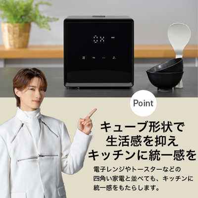 ヤマゼン 炊飯器 2合 キューブ型 マイコン ホワイト NEJS-025CM-W の