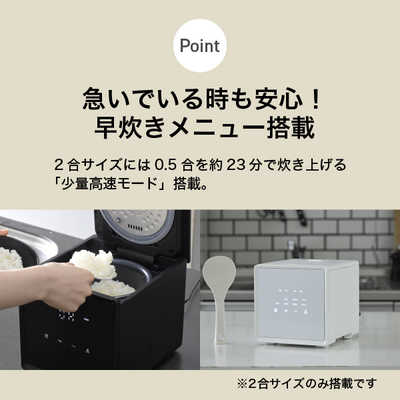 ヤマゼン 炊飯器 2合 キューブ型 マイコン ブラック NEJS-025CM-B の