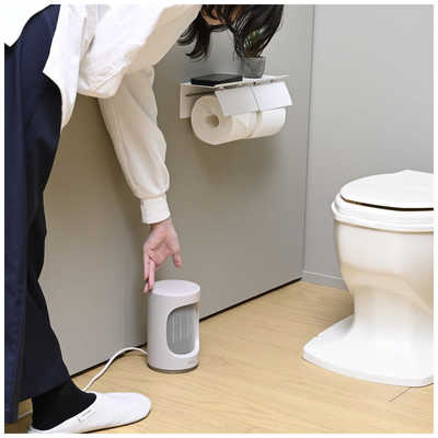 ヤマゼン ミニセラミックヒーター 600W 2時間オートオフ機能 ベージュ