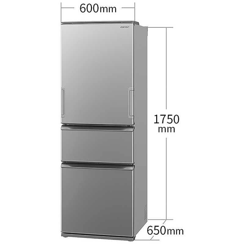 シャープ　SHARP シャープ　SHARP 冷蔵庫 どっちもドア冷蔵庫 マットシルバー系［3ドア/両開きタイプ374L］ SJ-X370M-S SJ-X370M-S