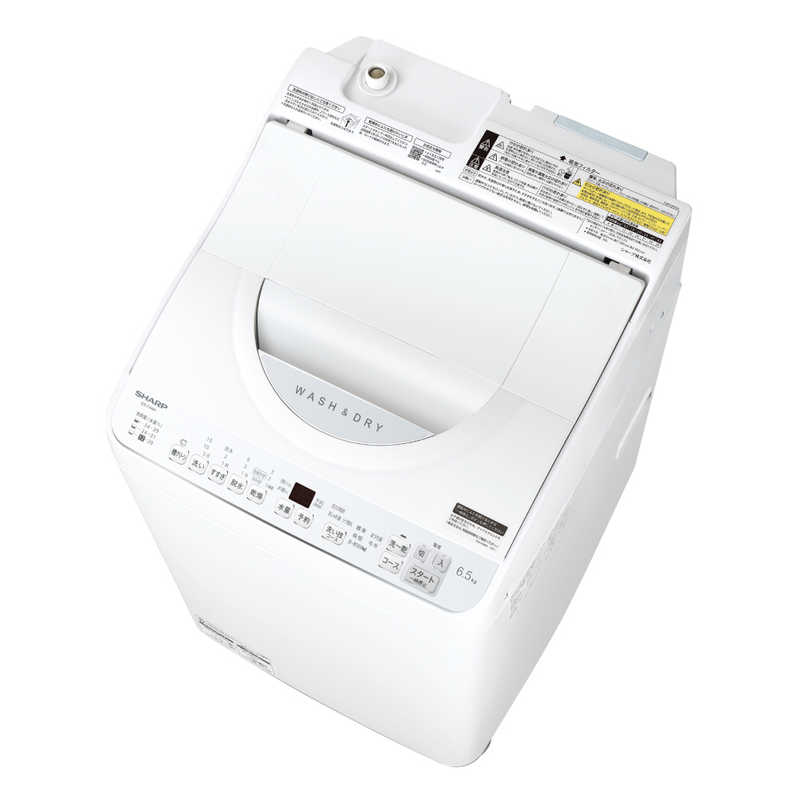 シャープ　SHARP シャープ　SHARP 縦型洗濯乾燥機 洗濯機6.5kg 乾燥3.5kg ヒータ乾燥(排気) 穴なし槽 ES-TX6H-W ホワイト系 ES-TX6H-W ホワイト系