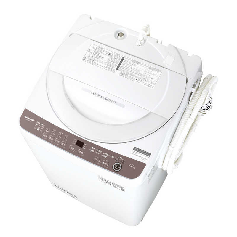 シャープ　SHARP シャープ　SHARP 全自動洗濯機 洗濯機7.0kg 穴なし槽 ES-GE7H-T ブラウン系 ES-GE7H-T ブラウン系