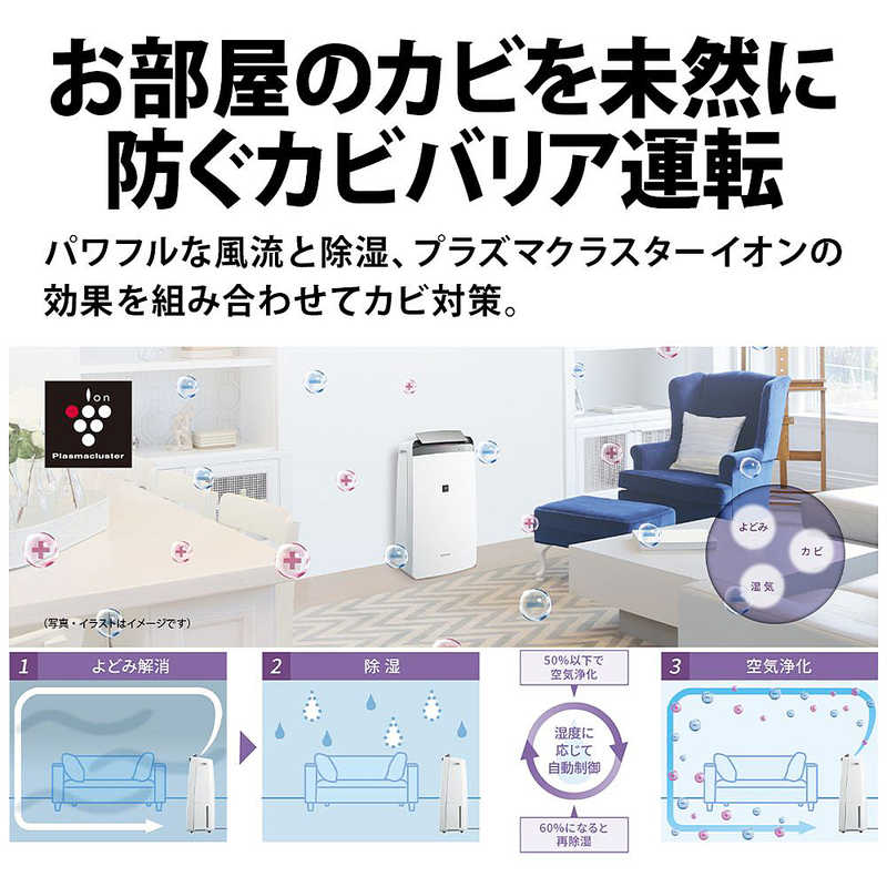 シャープ　SHARP シャープ　SHARP 衣類乾燥除湿機 コンプレッサー方式 木造23畳まで 鉄筋45畳まで ホワイト CV-S180-W CV-S180-W
