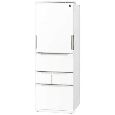 Sharp シャープホワイト冷蔵庫 5棚 4ドアポケット シャープ SHARP 冷蔵庫 5ドア 457L どっちもドア(両開き) プラズマ