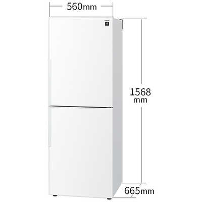 シャープ SHARP 冷蔵庫 2ドア 280L 右開き プラズマクラスター 