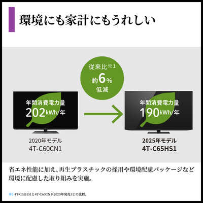 シャープ SHARP 4T-C65HS1 有機ELテレビ AQUOS アクオス 量子ドット