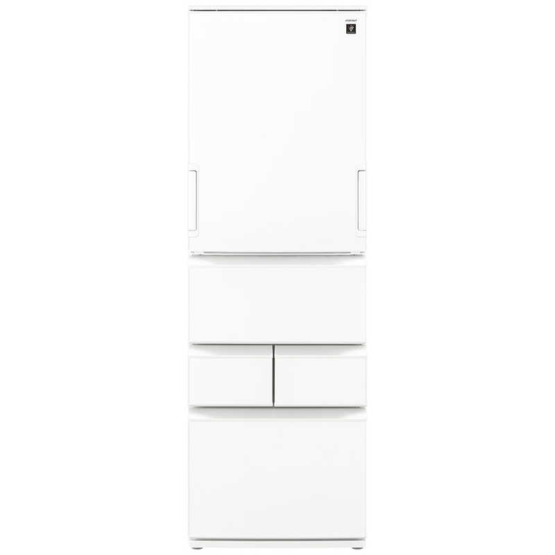 シャープ　SHARP シャープ　SHARP 冷蔵庫 5ドア 408L オートクローズ どっちもドア 真ん中野菜室 プラズマクラスター 幅60cm シルキーマットホワイト SJ-XW41R-W SJ-XW41R-W