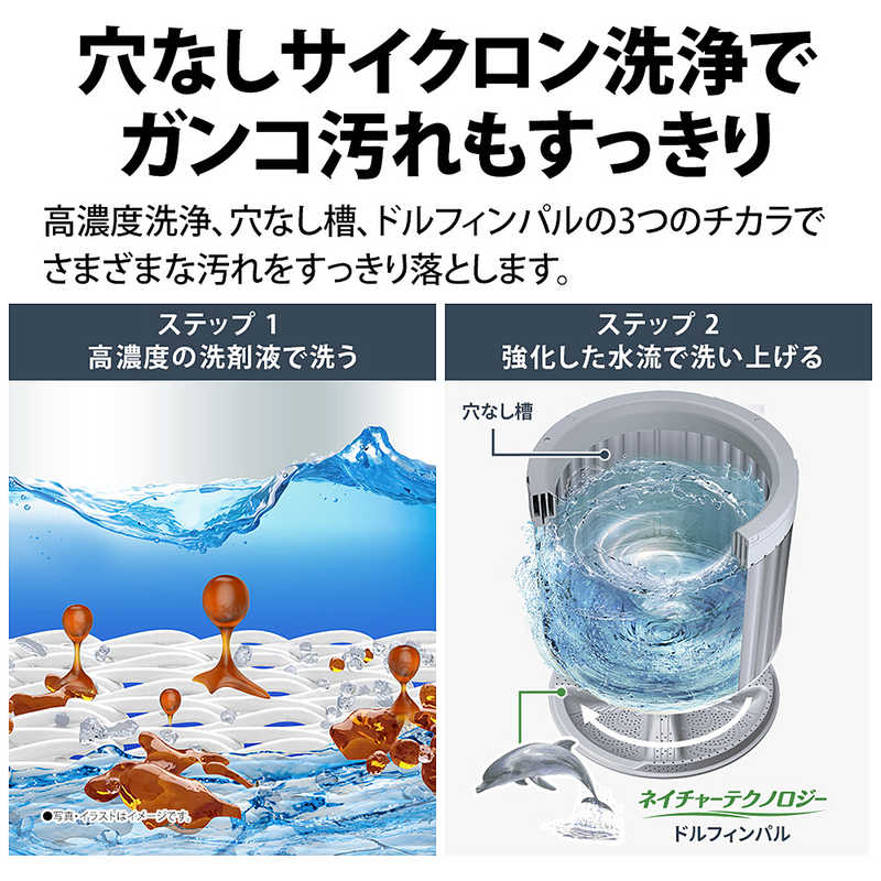 シャープ　SHARP シャープ　SHARP 全自動洗濯機 洗濯7.0kg 穴なし槽 ホワイト ES-GE7K-W ES-GE7K-W