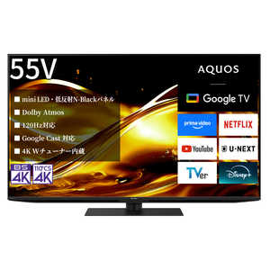 V[v SHARP tminiLEDer m55V^ / BluetoothΉ / 4KΉ / BSECS 4K`[i[ / YouTubeΉn 4T-C55HV1