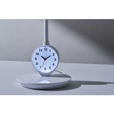 ドウシシャ 目覚まし時計付きLEDデスクライト ホワイト DLR478 [LED