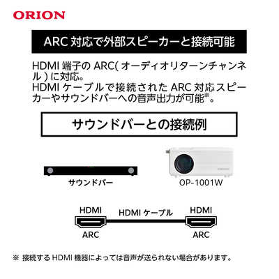 オリオン電機 地デジチューナー内蔵 小型 120ANSIルーメン 150インチ