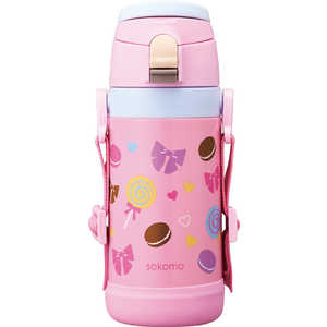 ドウシシャ sokomo そこまで洗える3WAYキッズボトル 450ml おかしとリボン SAKB450PK ドウシシャ sokomo そこまで洗える3WAYキッズボトル 450ml おかしとリボン SAKB450PK