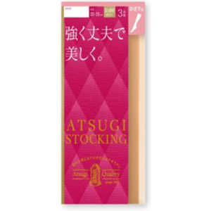 アツギ ストッキング 強く丈夫で美しく ひざ下丈 3足組 22～25 ヌーディベージュ FS88063P