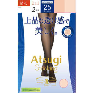 アツギ ストッキング 25デニール 2足組 M～L ブラック 