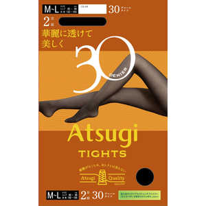 アツギ タイツ 30デニール 2足組 M～L ブラック 