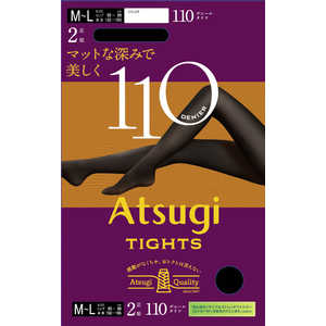 アツギ タイツ 110デニール 2足組 M～L ブラック 