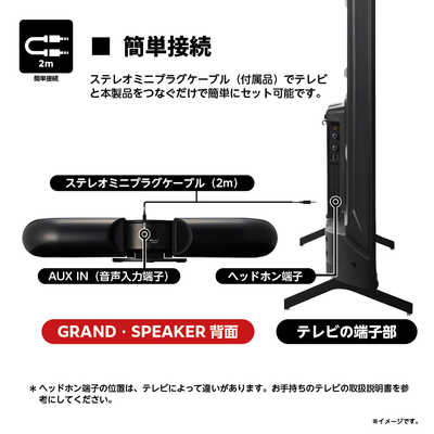 ドウシシャ テレビ用ステレオスピーカー GRAND SPEAKER(グラン