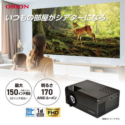 オリオン電機 地デジチューナー内蔵 小型 NET動画 170ANSIルーメン 150